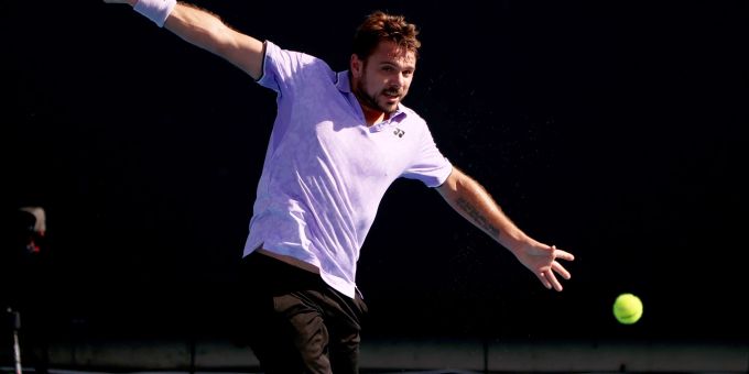 Stan Wawrinka im Einsatz an den Australian Open. Stan Wawrinka Australian Open