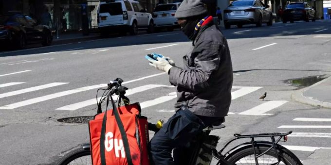 Bote des US-Lieferdienstes Grubhub in New York Grubhub