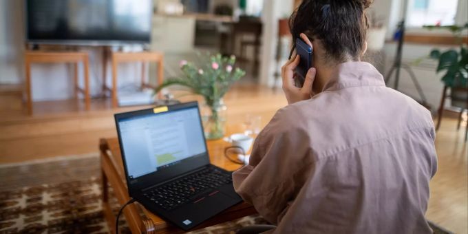 Telearbeit während der Corona-Pandemie. Telearbeit
