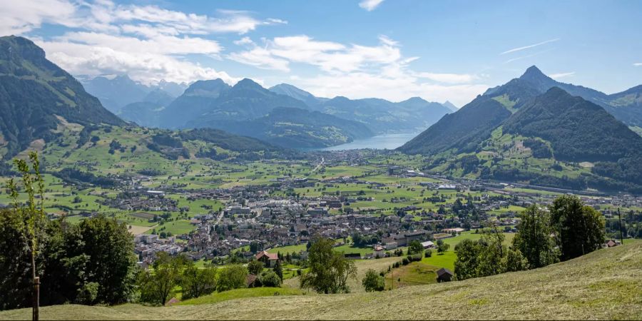 Aussicht über die Gemeinde Schwyz.