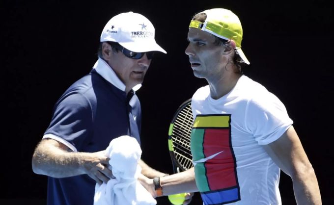 Toni und Rafael Nadal bei den Australian Open 2016. Rafael Nadal Toni Nadal