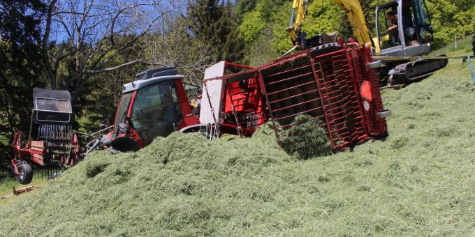 Unfallstelle auf der Wiese in Gonten.