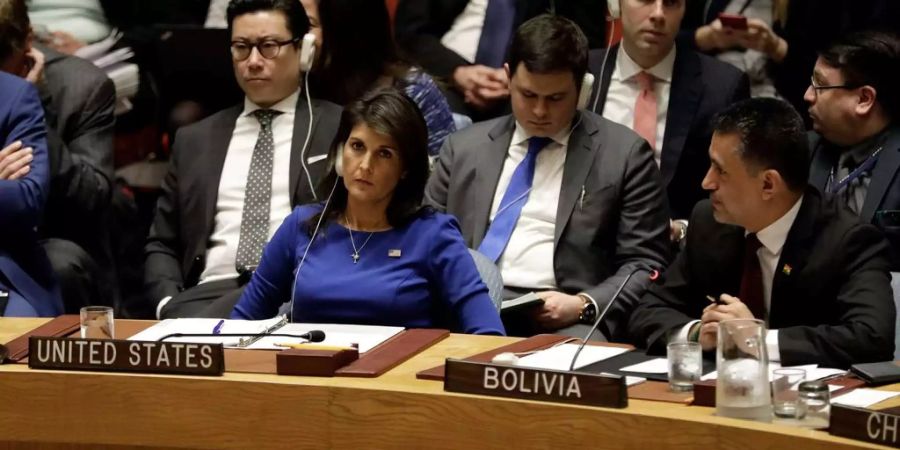 Nikki Haley spricht bei der Uno über den Syrien-Konflikt.