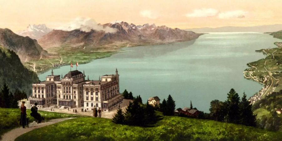 Hotelübernachtungen nahmen deutlich zu. Das Hotel de Caux am Genfersee um 1890.