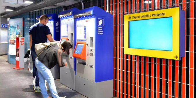 Ein Billettautomat der SBB. SBB Billet