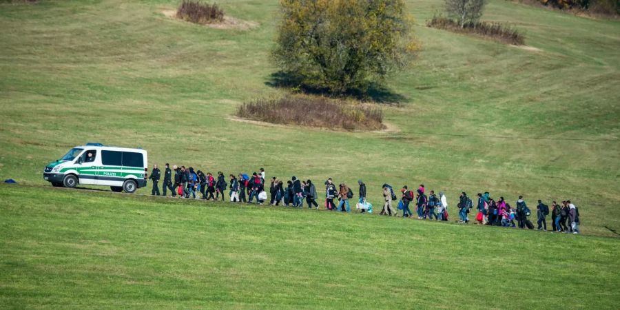 Flüchtlingsstrom in Bayern.