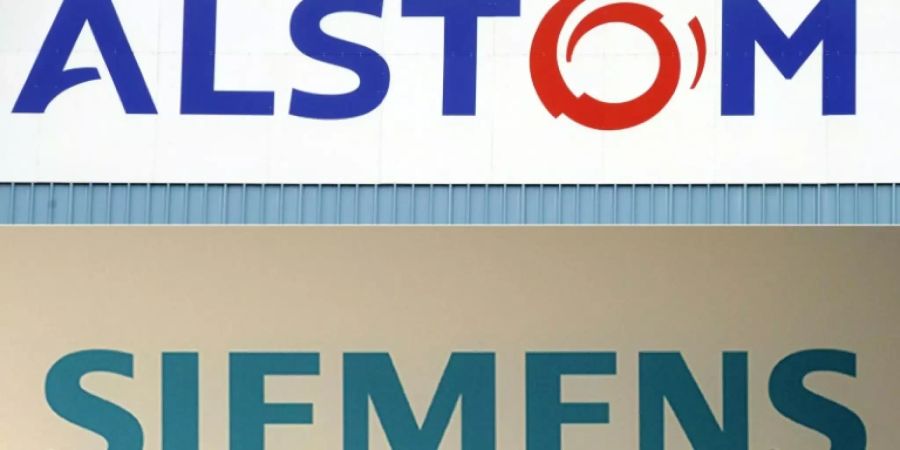 Logos von Alstom und Siemens
