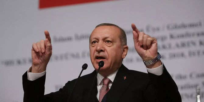 Recep Tayyip Erdogan, Präsident der Türkei, hält eine Rede auf der Justizkonferenz der Organisation für Islamische Zusammenarbeit.