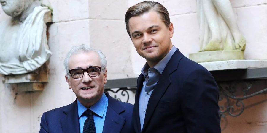 Martin Scorsese (l.)und Leonardo DiCaprio (r.) stellen den Film «Shutter Island» in Rom vor.