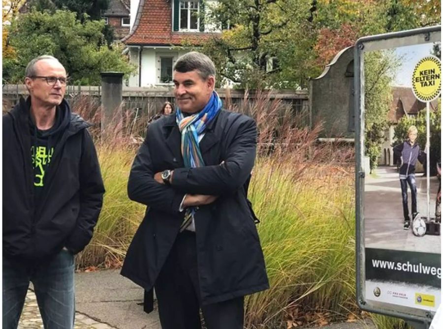 Regierungspräsident Christian Amsler und Christoph Schmutz, Vorsteher der Primarschule Steig in Schaffhausen.