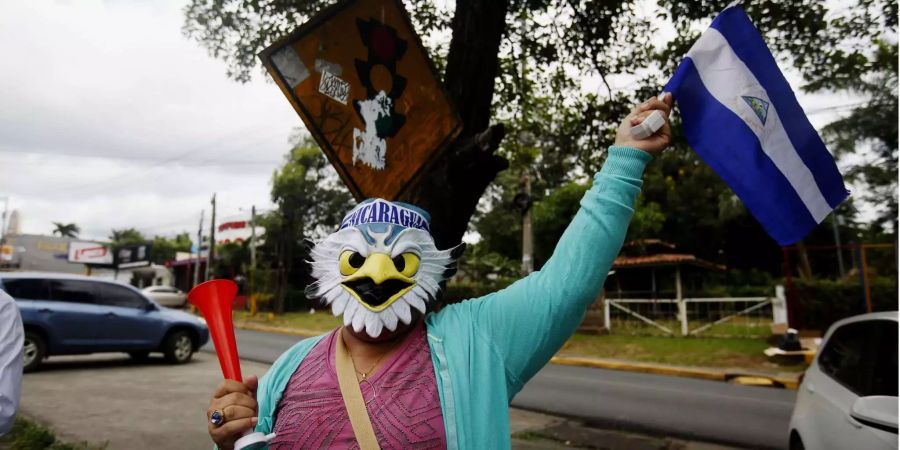 Eine Protestantin in Nicaragua.