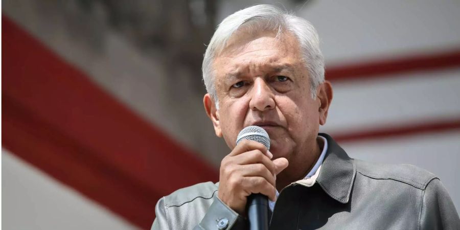 Präsident Andres Manuel López Obrador am Mikrofon.