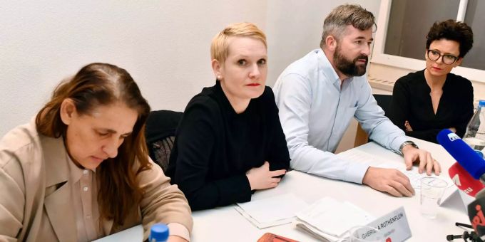 Die SP Zürich bei der Pressekonferenz. Die SP Zürich bei der Pressekonferenz.