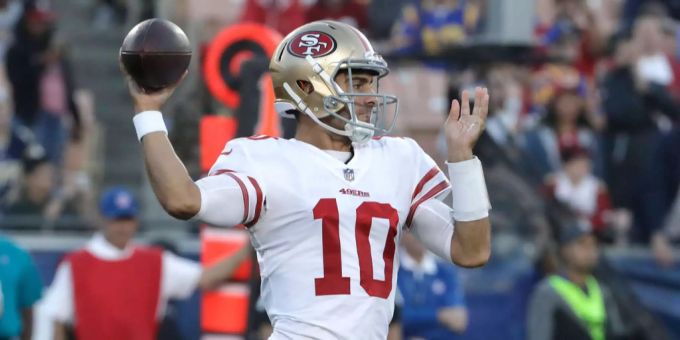 Jimmy Garoppolo hat bei den San Francisco 49ers voll eingeschlagen. Jimmy Garoppolo hat bei den San Francisco 49ers voll eingeschlagen.