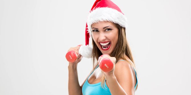 Frau, Weihnachten, Sport, Fitness