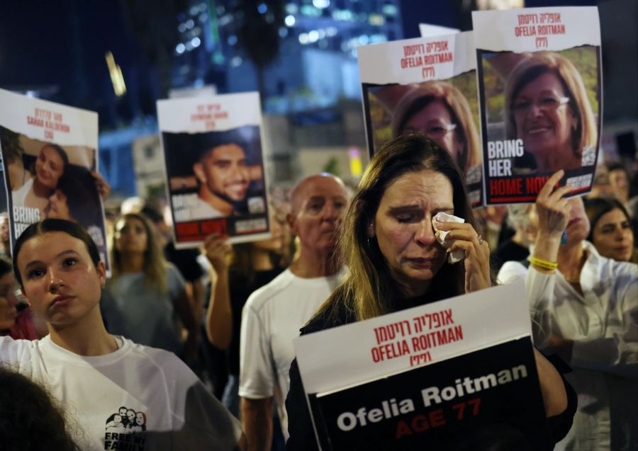 Rally in Tel Aviv calls for release of hostages held by Hamas