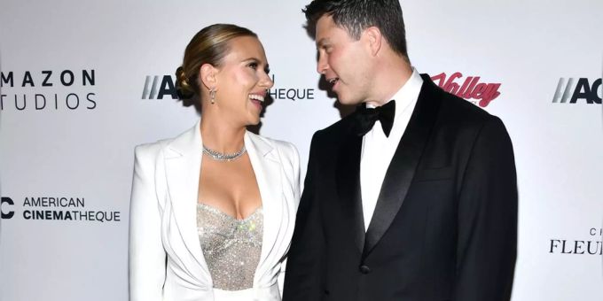 Scarlett Johansson und Colin Jost: Turtelauftritt nach Hochzeit und Baby. Scarlett Johansson und Colin Jost: Turtelauftritt nach Hochzeit und Baby.
