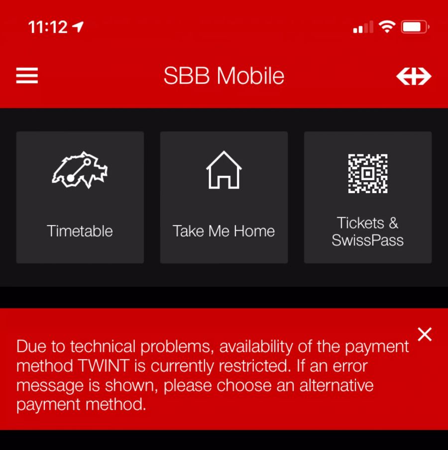 Auch die SBB-App warnt bereits vor der Störung.