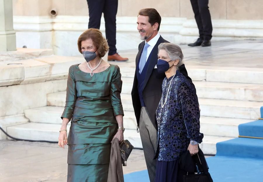 Auch Königin Sophia von Spanien (l) und ihre Schwester Irene waren dabei.