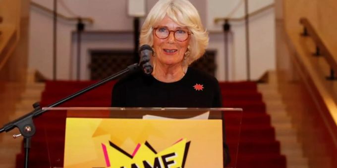 Camilla, Herzogin von Cornwall, spricht während eines Empfangs für das «Shameless! Festival» gegen sexuelle Gewalt in London. Foto: Peter Nichols/PA Wire/dpa Camilla, Herzogin von Cornwall, spricht während eines Empfangs für das «Shameless! Festival» gegen sexuelle Gewalt in London. Foto: Peter Nichols/PA Wire/dpa