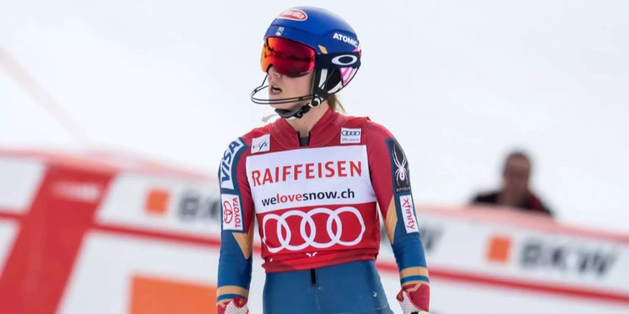 Fragender Blick, steinerne Miene: Mikaela Shiffrin erleidet eine kleine Baisse.