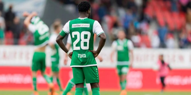 Toko Nzuzi im Dress des FC St. Gallen.