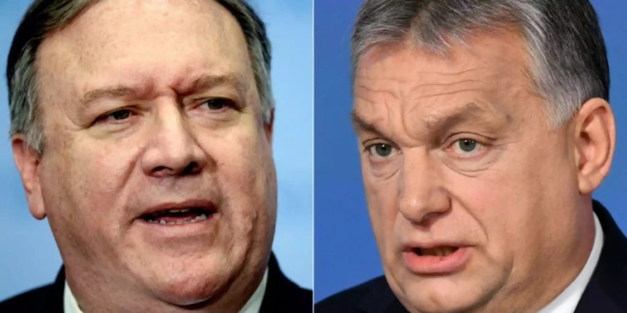 Pompeo (l.) trifft Ungarns Regierungschef Orban