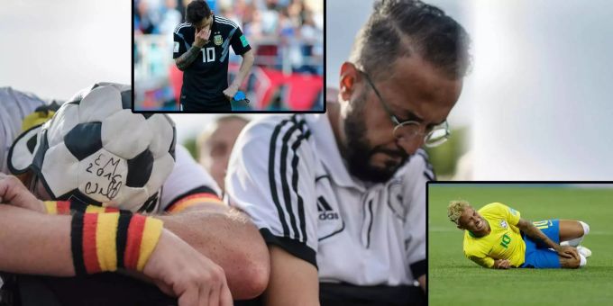 Die deutschen Fans im Tief – doch auch Messis Argentinien und Neymars Brasilien leisteten sich Fehlstarts. Die deutschen Fans im Tief – doch auch Messis Argentinien und Neymars Brasilien leisteten sich Fehlstarts.