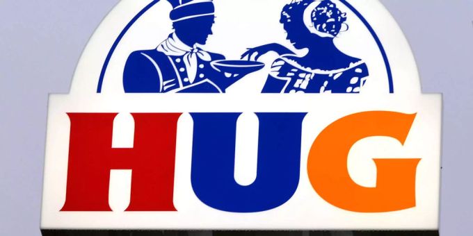 Logo des Guetzliherstellers Hug. hug