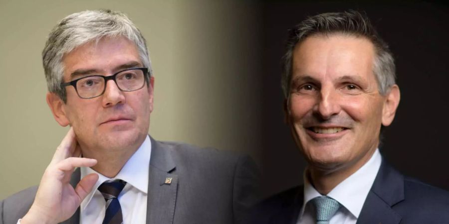 Jon Domenic Parolini (l.) setzt sich knapp gegen alter Schlegel (SVP) durch.