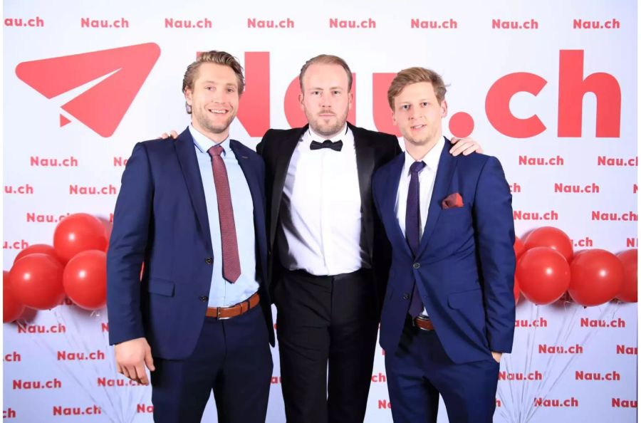 Gian Randegger (Eishockeyspieler), Nicola Molinara (Senior Sales Manager) und Simon Bodenmann (Eishockeyspieler)