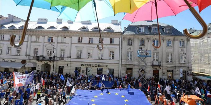 Demonstrationen in Polen gegen die Regierung. Demonstrationen in Polen gegen die Regierung.