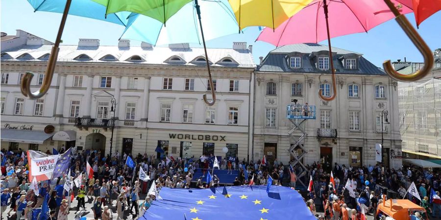 Demonstrationen in Polen gegen die Regierung.