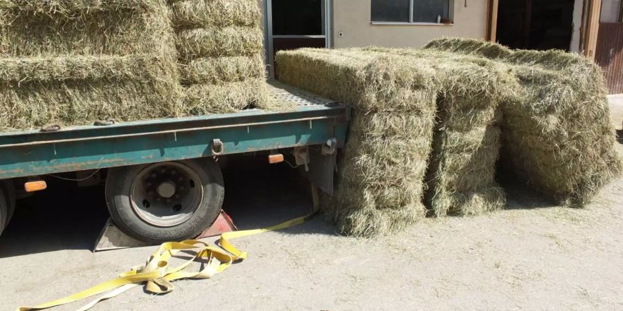 Der 57-jährige Landwirt wurde von Heuballen eingeklemmt respektive überrollt und wurde dabei tödlich verletzt.