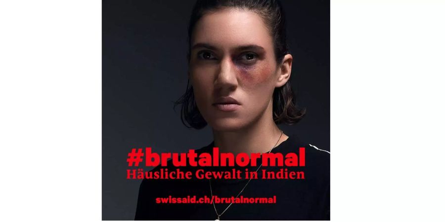 Tamy Glauser setzt sich mit der Swissaid-Kampagne #brutalnormal gegen häusliche Gewalt ein.