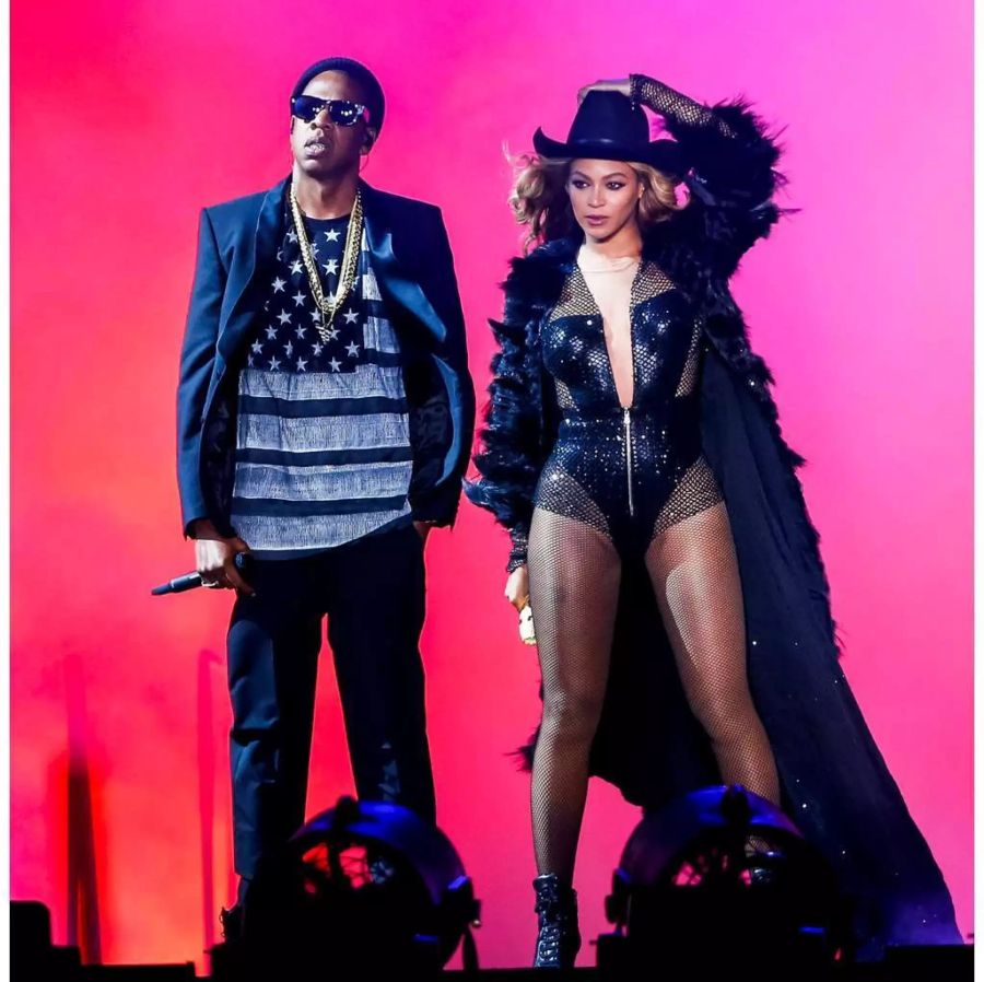 Beyoncé und Gatte Jay Z während ihrer On The Run tour 2014 in Houston, Texas.