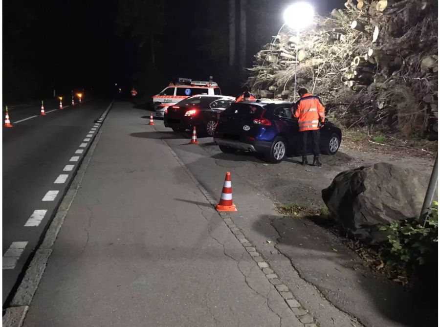 Ein Posten einer schweiz-weiten Verkehrskontrolle - zvg Kantonspolizei Aargau