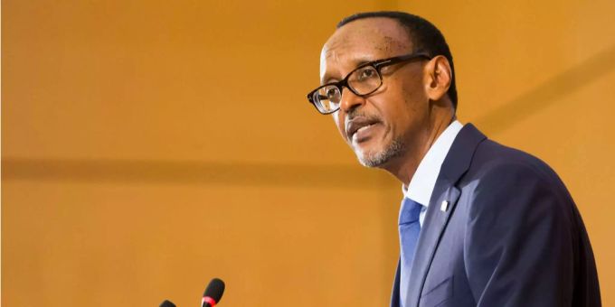 Ruandas Präsident Paul Kagame bei einer Rede. ruanda
