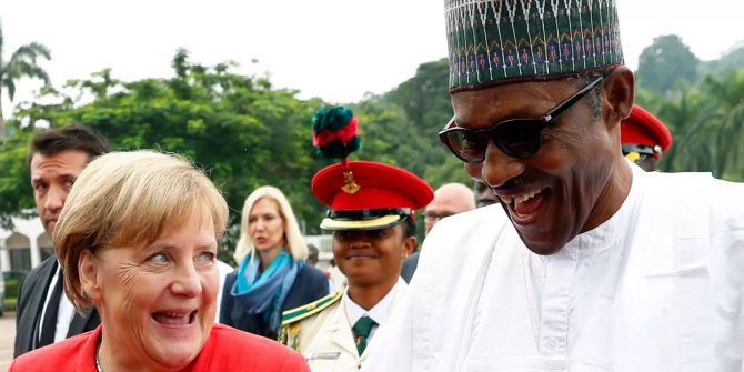 Nigerias Präsident Muhammadu Buhari und Bundeskanzlerin Angela Merkel.