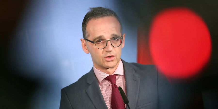 Heiko Maas (SPD), Bundesaussenminister, gibt im Auswärtigen Amt ein Statement zum Brexit ab.