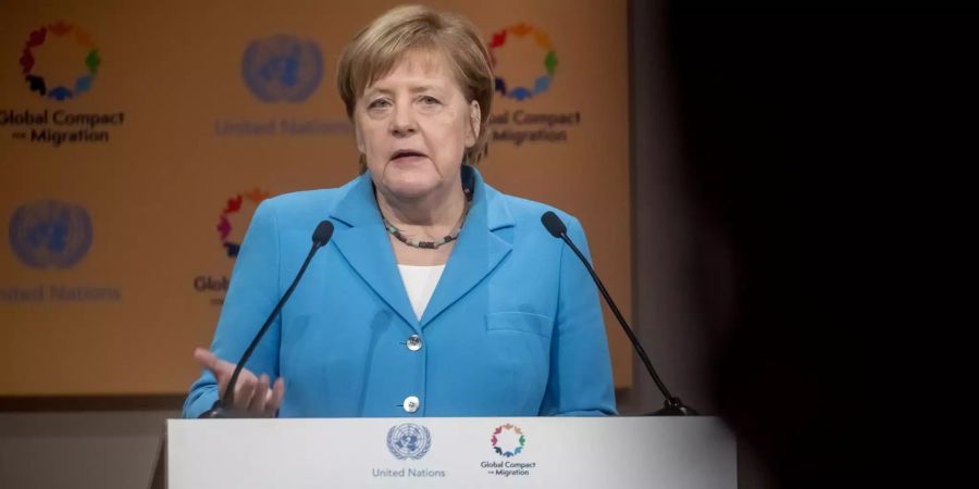 Bundeskanzlerin Angela Merkel (CDU) spricht bei der UN-Konferenz zum Migrationspakt.