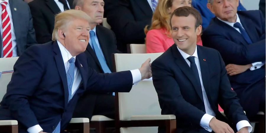 Donald Trump und Emmanuel Macron trafen sich bereits mehrmals, so auch am 14. Juli in Paris.