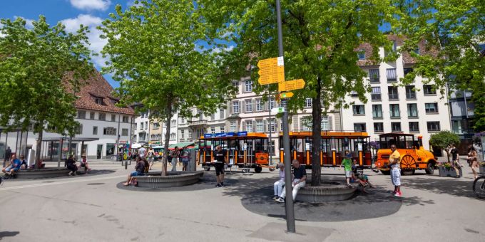 Der Freie Platz in Schaffhausen. Der Freie Platz in Schaffhausen.