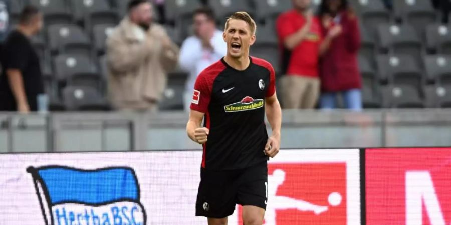 Der SC Freiburg hofft auf einen fitten Nils Petersen. Foto: Soeren Stache/dpa-Zentralbild/dpa