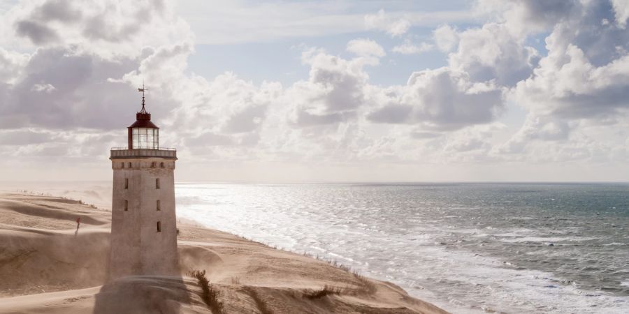 dänemark, küste, strand, leuchtturm