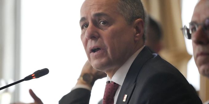 Aussenminister Ignazio Cassis sprach sich vor dem Rat der OSZE für einen dauerhaften und gerechten Frieden in der Ukraine aus. (Archivbild) Aussenminister Ignazio Cassis sprach sich vor dem Rat der OSZE für einen dauerhaften und gerechten Frieden in der Ukraine aus. (Archivbild)