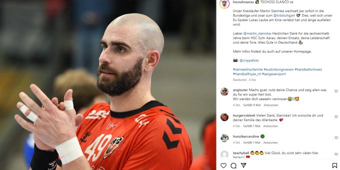 Martin Slaninka wechselt von Suhr Aarau in die Bundesliga. HSC Suhr Aarau