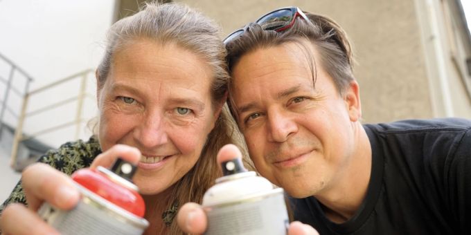 Die Initianten Monika und Marco Niedermann in Frauenfeld. Street-Art-Initiatoren
