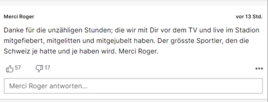 Viele Leser, wie exemplarisch dieser hier, bedanken sich bei Roger.