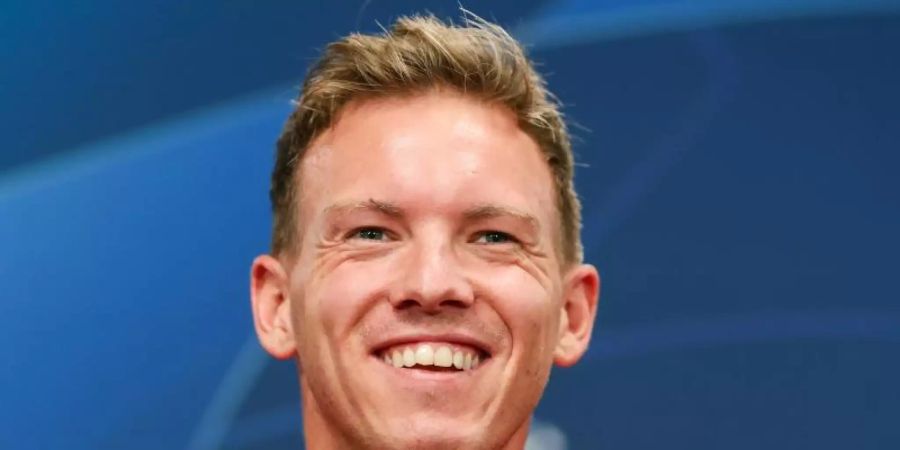 Gut gelaunt: Leipzig-Coach Julian Nagelsmann. Foto: Jan Woitas/dpa-Zentralbild/dpa